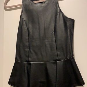 Mock leather peplum top